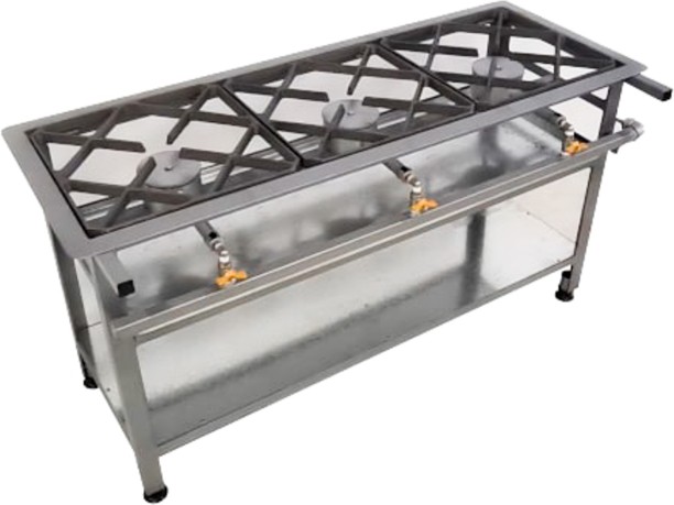 Gas Boiling Table 3 Burner Cast Iron Manual Gas Stove