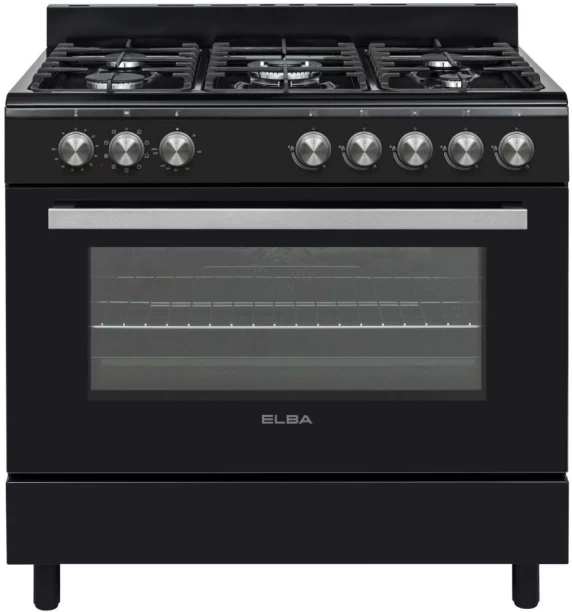 Elba 900mm 5 Burner Gas Electric Stove Stainless Steel Manual Gas Stove with Oven