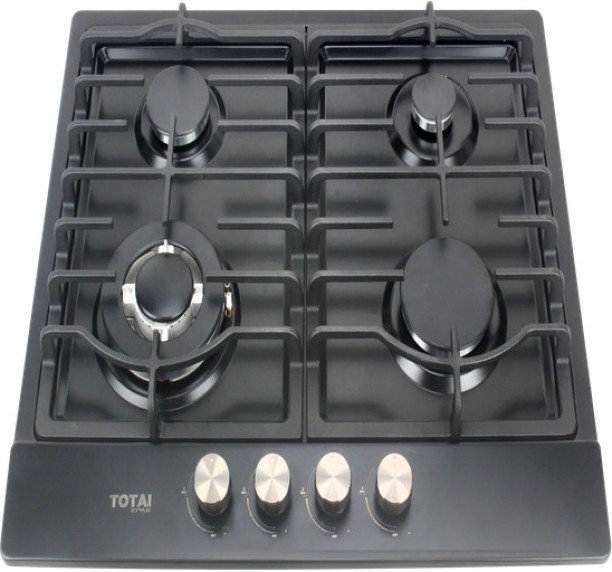 Totai 4 Burner Black Stainless Steel Automatic Hob