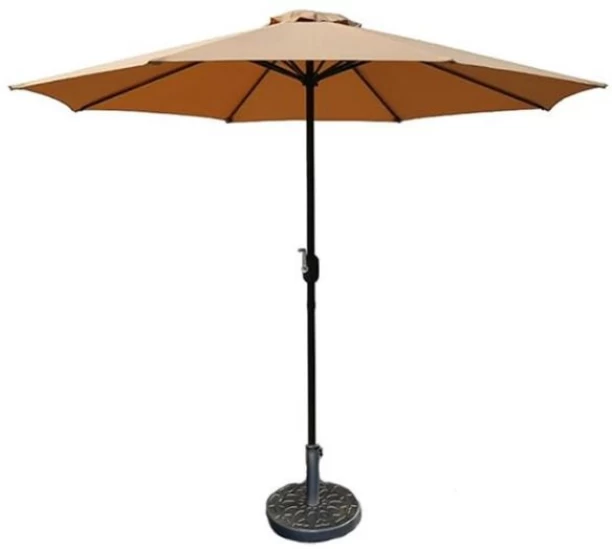 Prime Mart 3 kg Capacity Steel Outdoor Patio Umbrella, Metal Frame with Gazebo Design Canvas Shade with Stand for Garden, Deck, Pool Umbrella Base Round