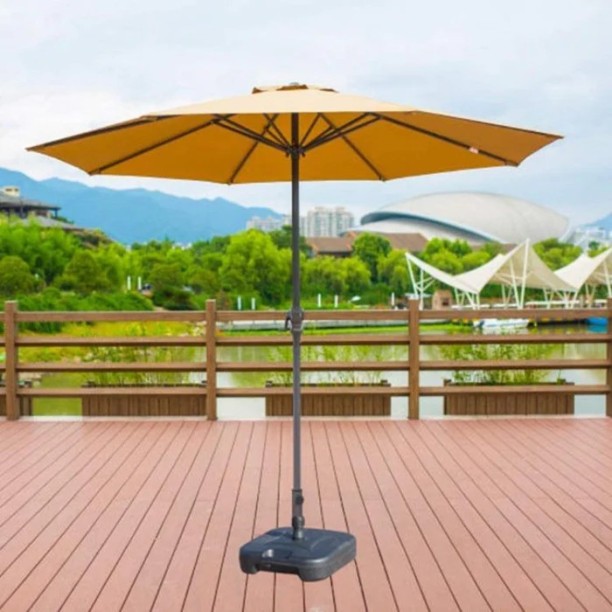 WOODLY Giant LED Outdoor Umbrella Khaki with led light Umbrella