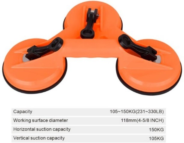 SHIND SD 37626 3 Claw glass suction plate Cabinet, Table Top Mounted Glass Holder