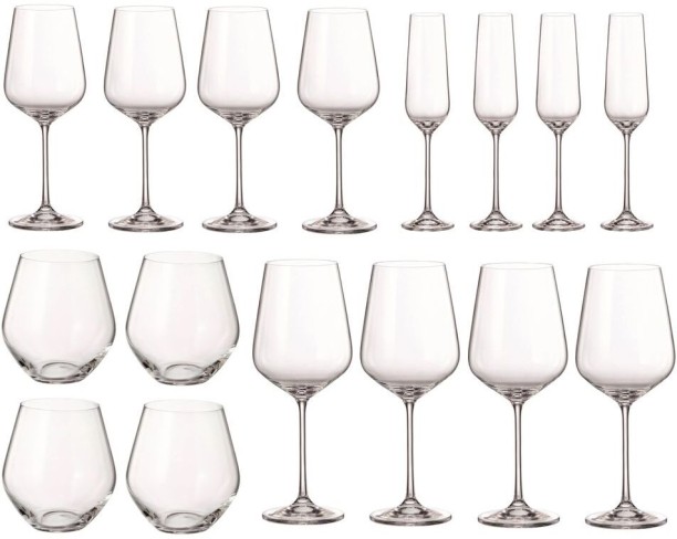 Bohemia Crystal (Pack of 16) Crystal Globo Glass - Set Of 16 Wine Glass Set