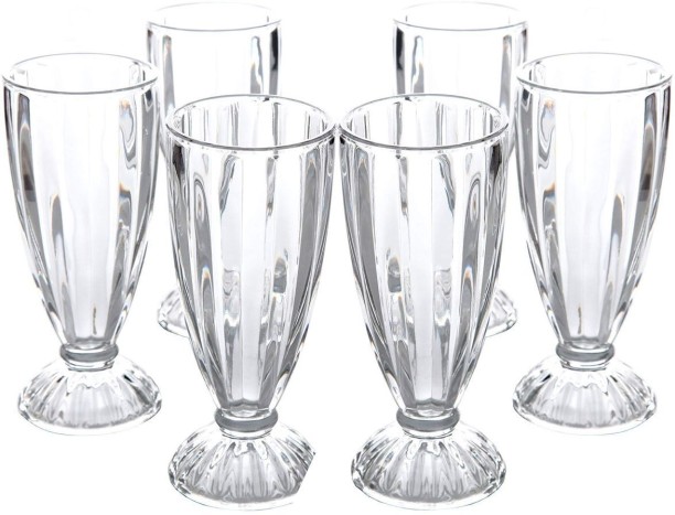 Generic (Pack of 6) Heavenly Sweet 6 Piece Milk Shake, Soda Pop & Fountain Glass Set - Vertical Water/Juice Glass Set