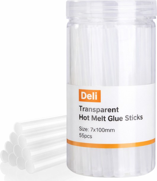 Deli Tools Hot Melt Glue Sticks 55 pcs 7mm*100mm Adjustable Temperature Corded Glue Gun