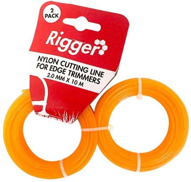 RIGGER Nylon Line Trimmer Line Twin Pack - 2 x 2mm x 10M Corded Grass Trimmer