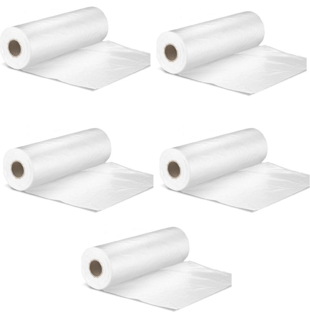 Chase Plastic Bag on a Roll, Food Storage Bags for Bread, Vegetables and Meat Pack of 5 Grocery Bags