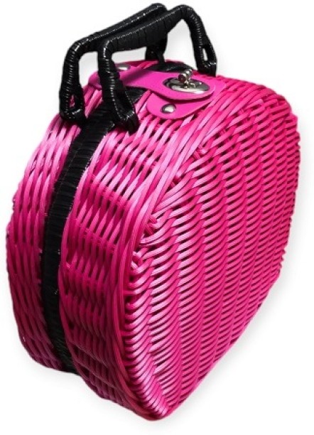 jiangeng JG20375348 Rattan Basket Semi Circle Picnic Case Grocery Bag