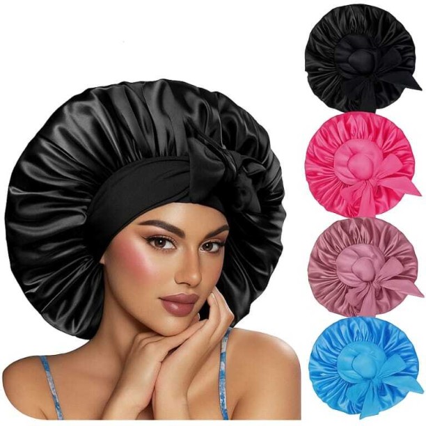 Generic hair bonnet Generics Satin Hair Bonnet Night Cap with Tie-On Feature for Sleeping Head Band Hair Accessory Set