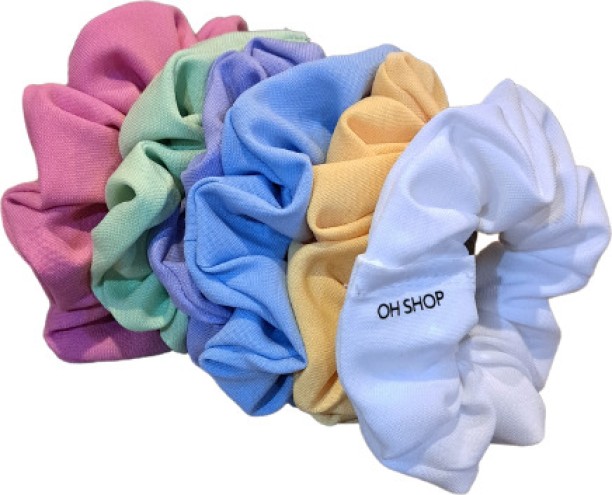 Oh Shop 6 piece Pastel Scrunchie Hair Band
