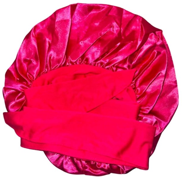 Blossom Lilies Satin Bonnet /Head wrap/Sleeping cap Pink Head Band