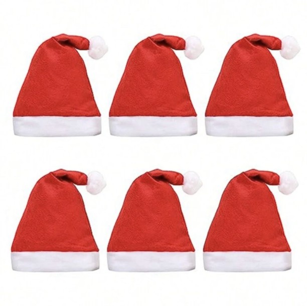 ELCTRO WORLD Santa Hats (6 Set) Unisex Hair Claw