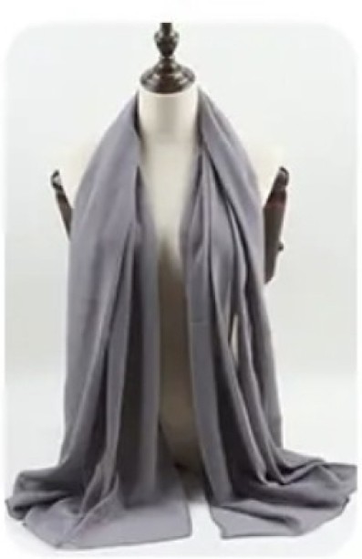 OQ Trading Matt Chiffon Hijab Scarf - Coin Grey Hair Accessory Set