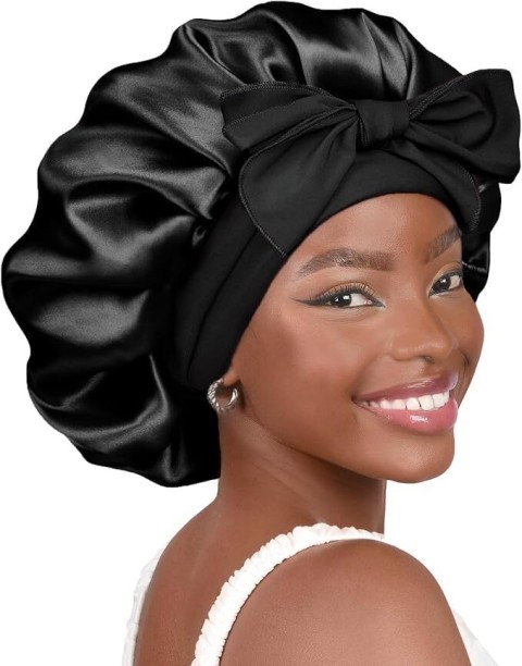 Citi Plug Generic Satin Hair Bonnet Night Cap with Tie-On Feature for Sleeping Head Band Head Band