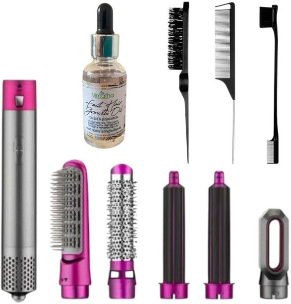 Mmafha 5 In 1 Hair Straightening Brush Comb with 3 Combs Set & Hair Growth Oil Hair Combo