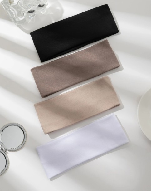 BND 4 pcs Plain Colour Sporty Headband, Versatile & Casual Hair Band Turban Headband Sweatband Hair Band