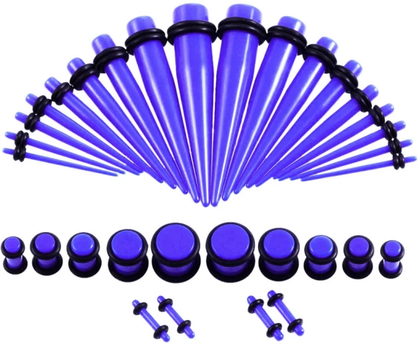 ALANES 14G-00G Ear Gauges Expander Set Acrylic Tapers and Plugs Piercing Kit Hair Accessory Set