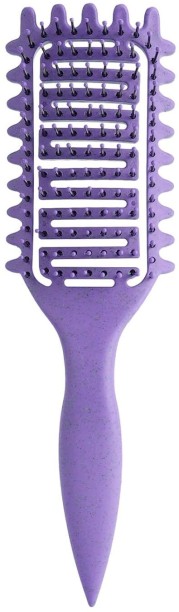 Nailtion Hollow Curly Hair Brush - Detangling & Styling Brush for Wet and Dry Hair - Purple Hair Brush