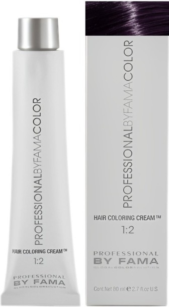 Fama Professional Permanent Hair Dye 80ml + 100ml 20vol developer - 422 MEDIUM INTENSE VIOLET , Purple