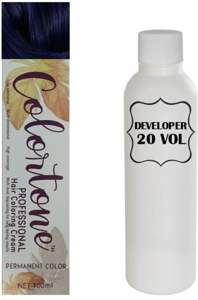 colortone Colortone Professional Hair Dye Tint Double Coverage Coloring Cream - M88 Dark Blue , Blue