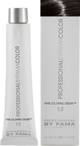 Fama Fama Professional Permanent Hair Dye 80ml + 100ml 20vol developer - 511 LIGHT MATT CHESTNUT , Brown