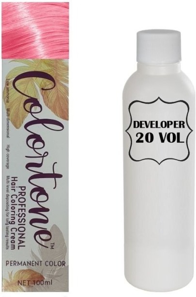 colortone Professional Hair Dye Tint Double Coverage Coloring Cream - c12.4 Bubblegum Pink , Pink