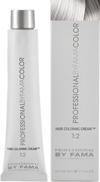 flye Fama Professional Permanent Hair Dye 80ml + 100ml 20vol Developer - 1089 ARCTIC PLATINUM BLONDE , Silver