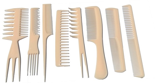 Comealong Products Cream Yellow 8pcs Comb Set