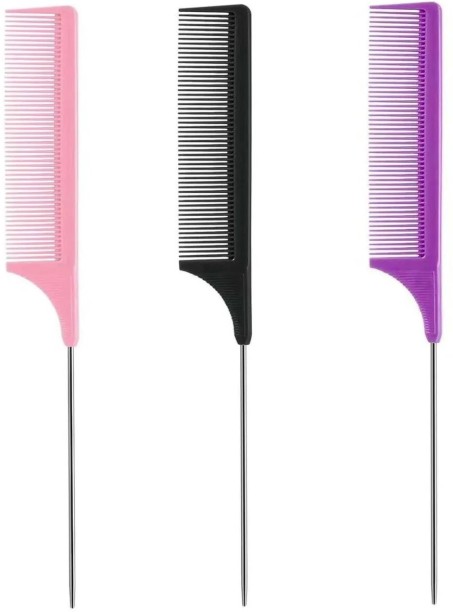Iva Traders 3 X Professional Rat Tail Styling Comb with Steel Pin