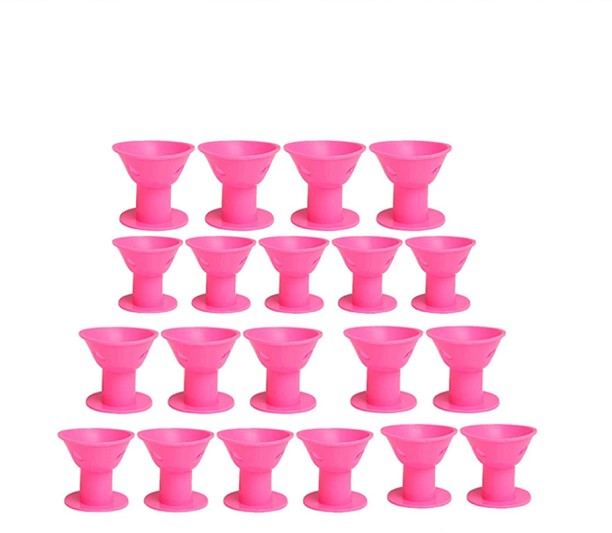 ALANES 20 Piece No Heat Magic Hair Care Roller Curlers Hair Styling DIY Tool - Pink Hair Curler