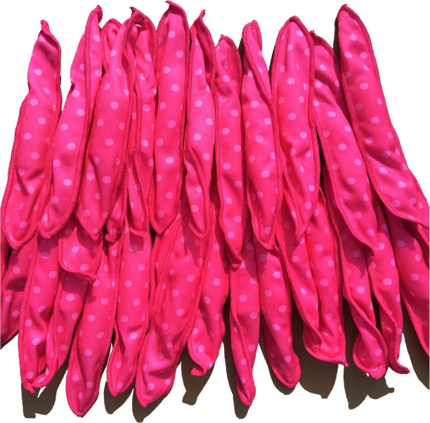 OMGift Soft Satin Sponge Overnight Curlers for Heatless, Long Hair Curls (rose red) Hair Curler