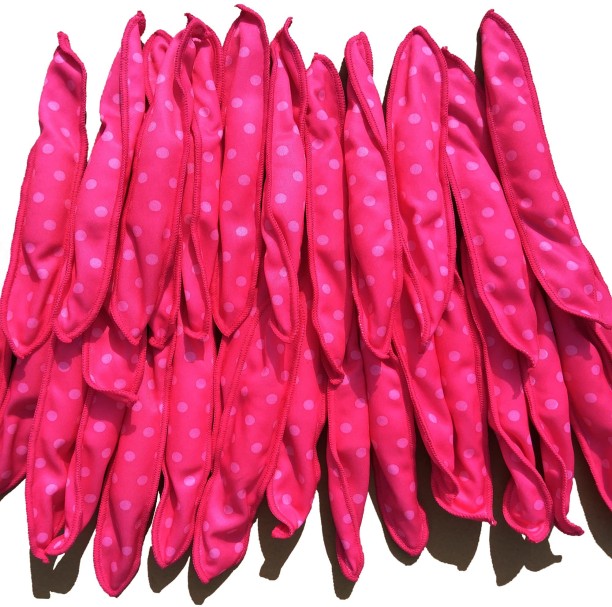 OMGift Soft Satin Sponge Overnight Curlers for Heatless, Long Hair Curls (rose red) Hair Curler