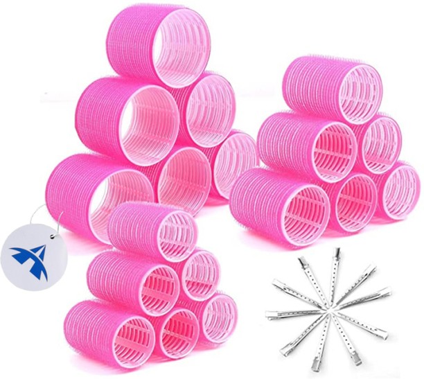 ALANES 3 Size Self Grip Hair Curlers Rollers with Duckbill Clips Hair Curler