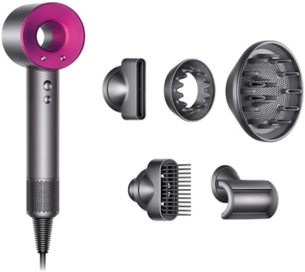 Super Sonic Professional Ionic Hair Dryer, Powerful Fast Drying Low Noise Blow With 5 Blower Nozzle Set Hair Dryer