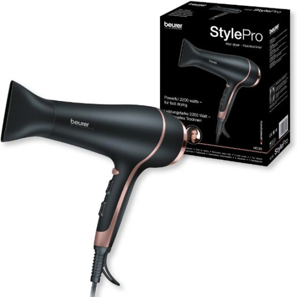 Beurer HC 30 Soft-Touch Chrome Finish Hair Dryer