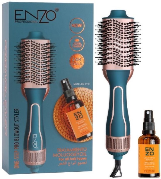 Enzo Pro One-Step Hair Dryer & Blowout Styler with Moluoge Oil Hair Dryer