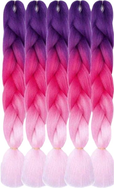 Generic 24 Inch Ombre Pink Braids, Jumbo Braiding Pony tail, Synthetic, Crochet Hair Extension