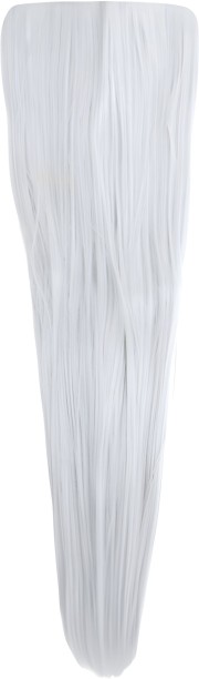 Flye 10 Piece Straight Long 55-60cm Full Head Clip-on  Extensions XXL - 600-60b Platinum White Hair Extension