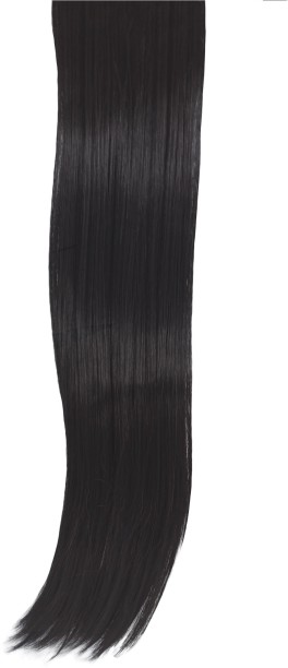 Flye 10 Piece Straight Long 55-60cm Full Head Clip-on  Extensions XXL - 1B Natural Black Brown Straight Hair Extension