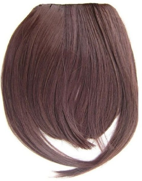 Flye Clip in Bangs Fringe Front One Piece  Extensions with Temples - 33 Mahogany brown Hair Extension