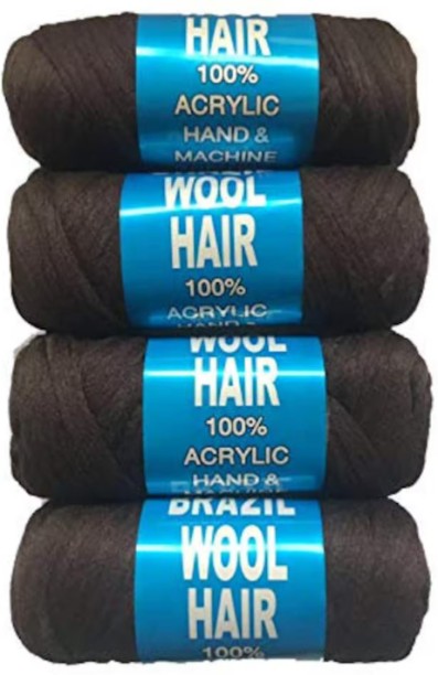 Generic 4PCS Brazilian Wool  Yarn Hair Extension