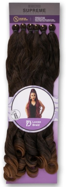 french curly Darling Loose Braid - Supreme Collection - Colour #1/30 (Pack of 2) Hair Extension