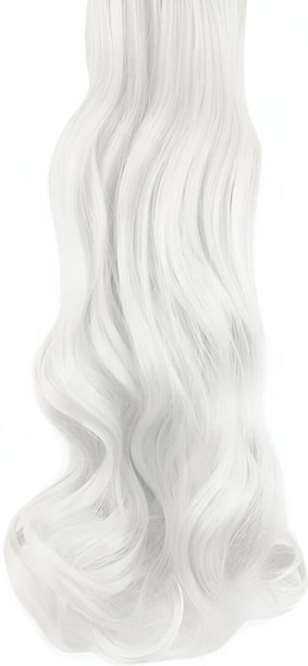 Flye 10 Piece Wavy Long 55-60cm Full Head Clip-on  Extensions XXL - 600 Platinum White Hair Extension