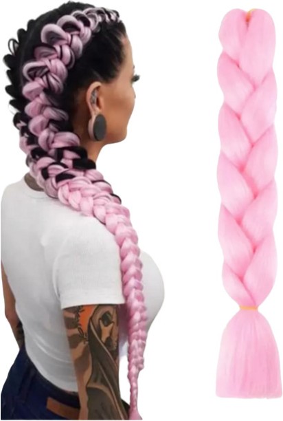 Generic 24 Inch Baby Pink Braid piece Matt Silk Hair Extension