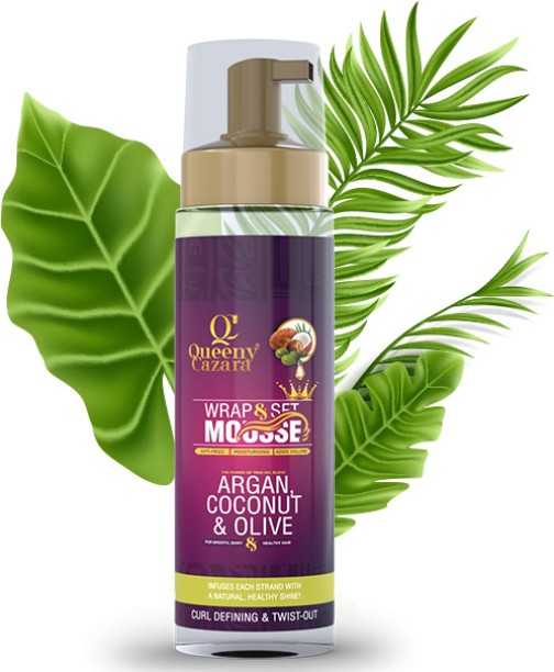 Queeny Cazara Coconut, Argan, and Olive Oil Wrap Set Mousse