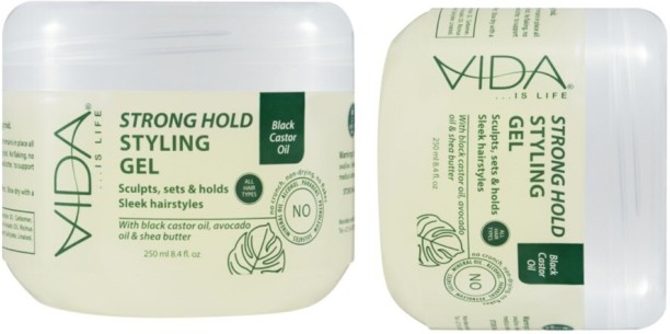 Vida Is Life Strong Hold Styling Gel 250ml | All-Day Hold & Hair Nourishment- All Hair Types