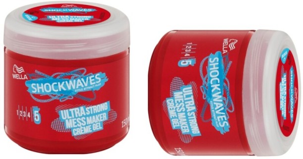 Wella Shockwaves Ultra Strong Mess Maker –For Shine Hair - Cream Gel