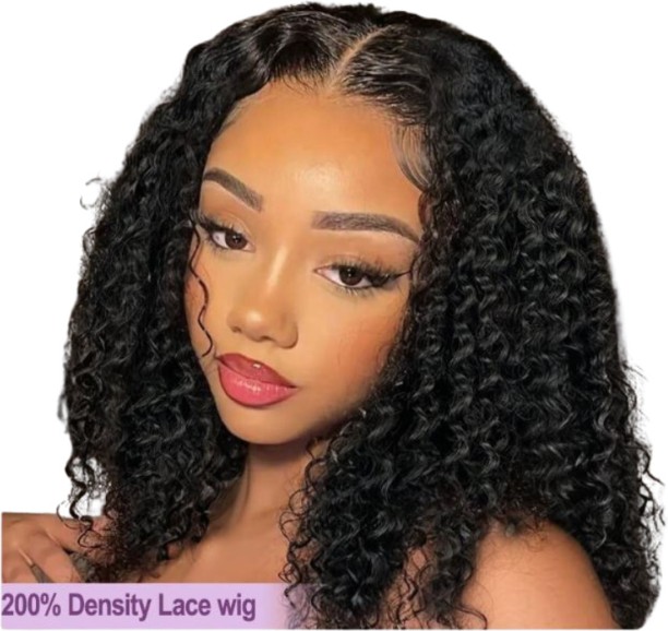 Generic 12-inch curly lace front wig, 13 x 6 HD lace front curly wig, 5x 5 glueless, 200 % Density Hair Extension