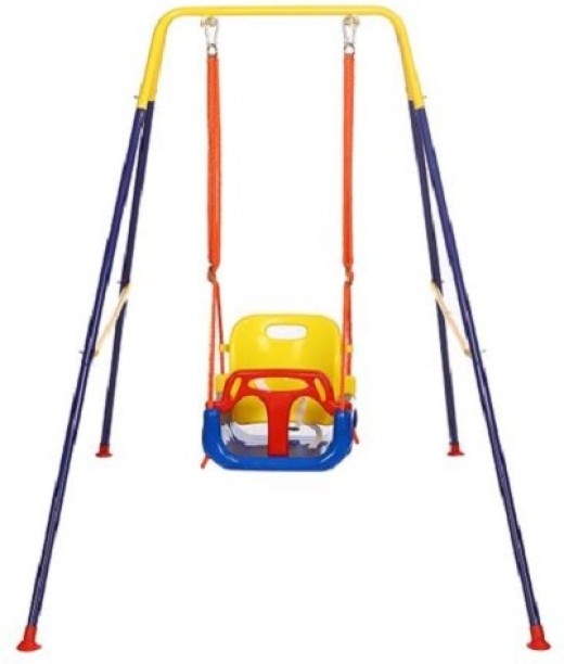 Deals online 3-in-1 Toddlers & Kids Heavy-Duty Indoor & Outdoor Foldable Swing Set Steel Large Swing