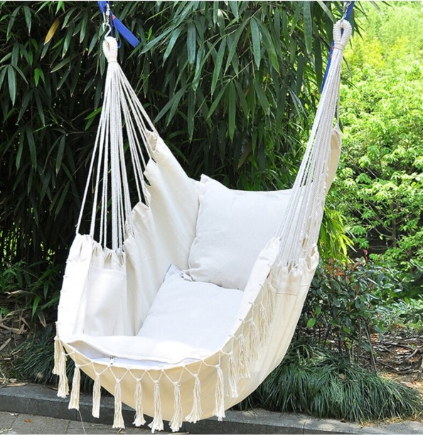 Generic Canvas Hanging Rope Chair Swing Cotton Hammock